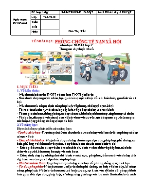 Giáo án Giáo dục công dân Lớp 7 (Sách Kết nối tri thức) - Bài 9 Phòng chống tệ nạn xã hội - Năm học 2022-2023